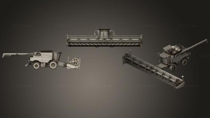 Автомобили и транспорт (3D Комбайн 2, CARS_0044) 3D модель для ЧПУ станка